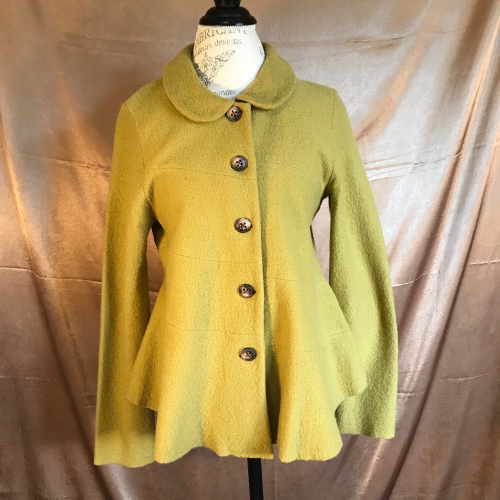 Boiled merino wool blazer / swing coat from Guinevere